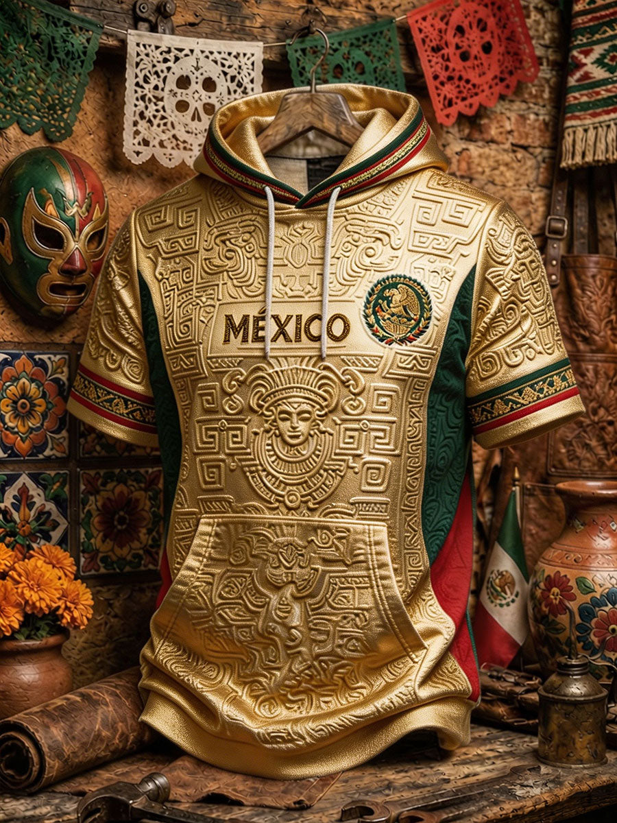 Men's Mexico Football Lover Art Printed Casual Tops