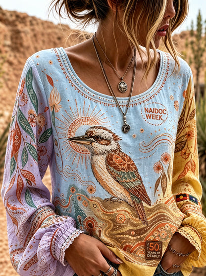Women's Australia Naidoc Week Cotton-Linen Shirt