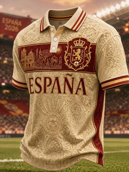 Men's Gift For Football Fans Print Casual Polo