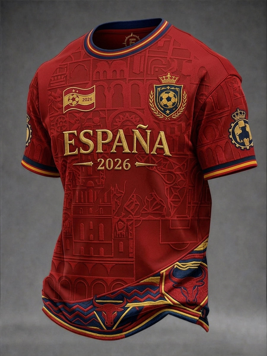 Men's Spain Football Lover Short Sleeves T-shirt