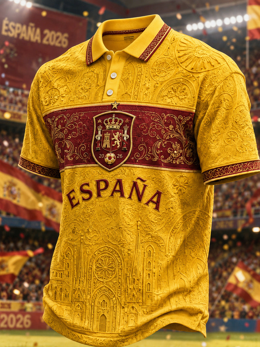 Men's Gift For Football Fans Print Casual Polo