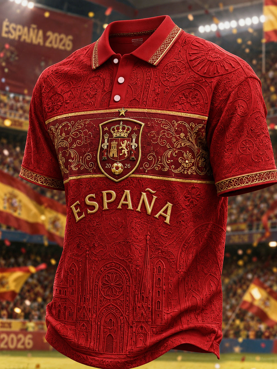 Men's Gift For Football Fans Print Casual Polo