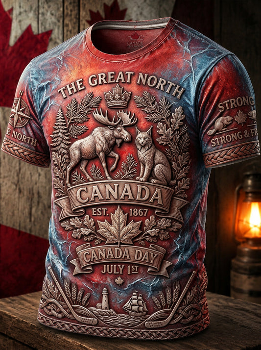 Men's Canada Day Casual Printed T-shirt