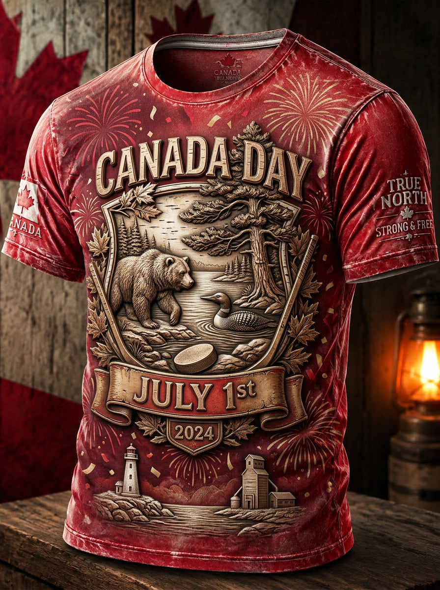 Men's Canada Day Casual Printed T-shirt