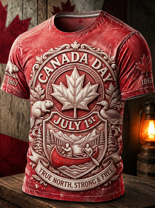 Men's Canada Day Casual Printed T-shirt