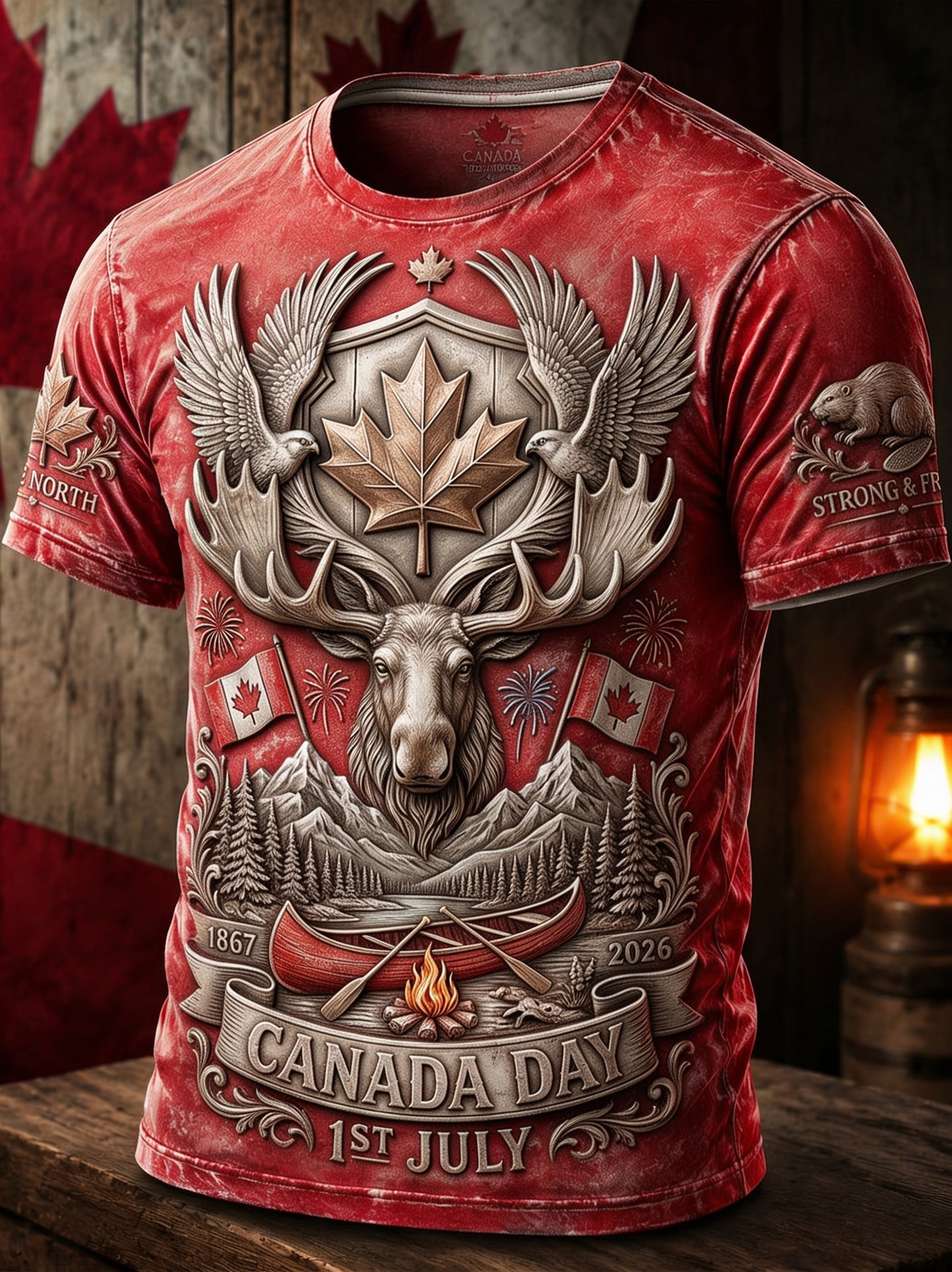 Men's Canada Day Casual Printed T-shirt