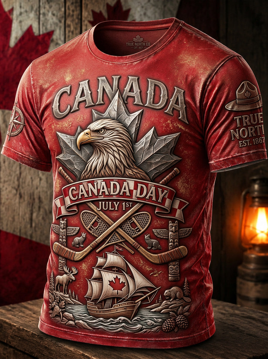 Men's Canada Day Casual Printed T-shirt