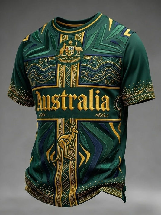 Men's Vintage Australian Football Lover 2026 Printed T-Shirts