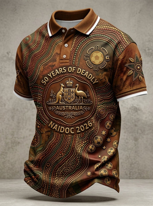Men's Australian Football Lover Short Sleeve Polo Shirt