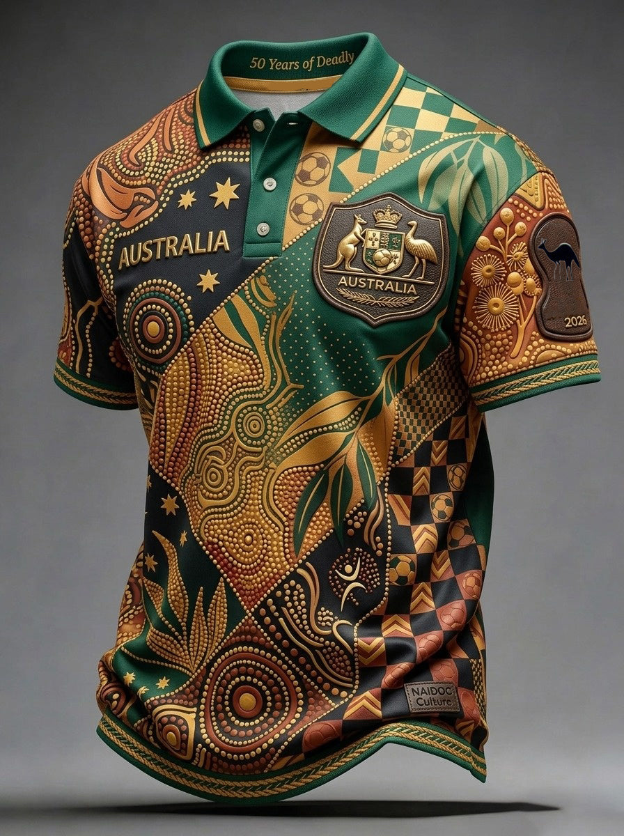 Men's Australian Football Lover Short Sleeve Polo Shirt