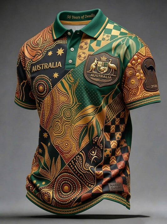 Men's Australian Football Lover Short Sleeve Polo Shirt