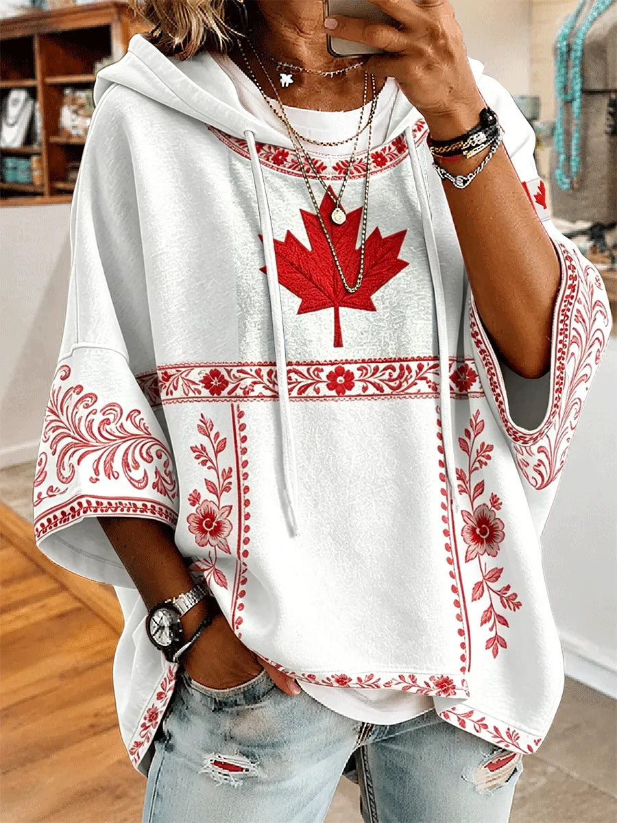 Women's Canada Print Casual Hoodie