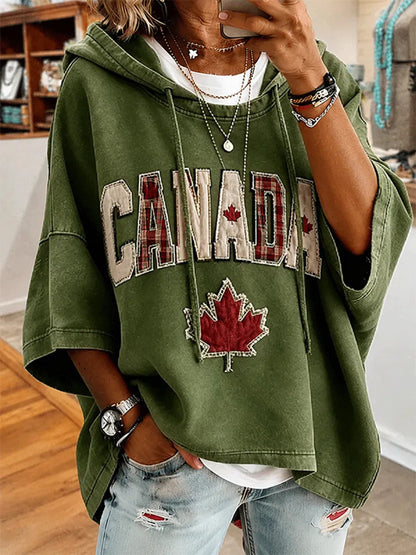 Women's Canada Print Casual Hoodie