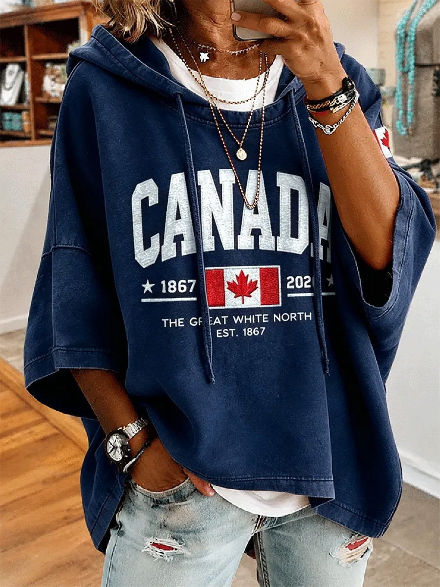 Women's Canada Print Casual Hoodie