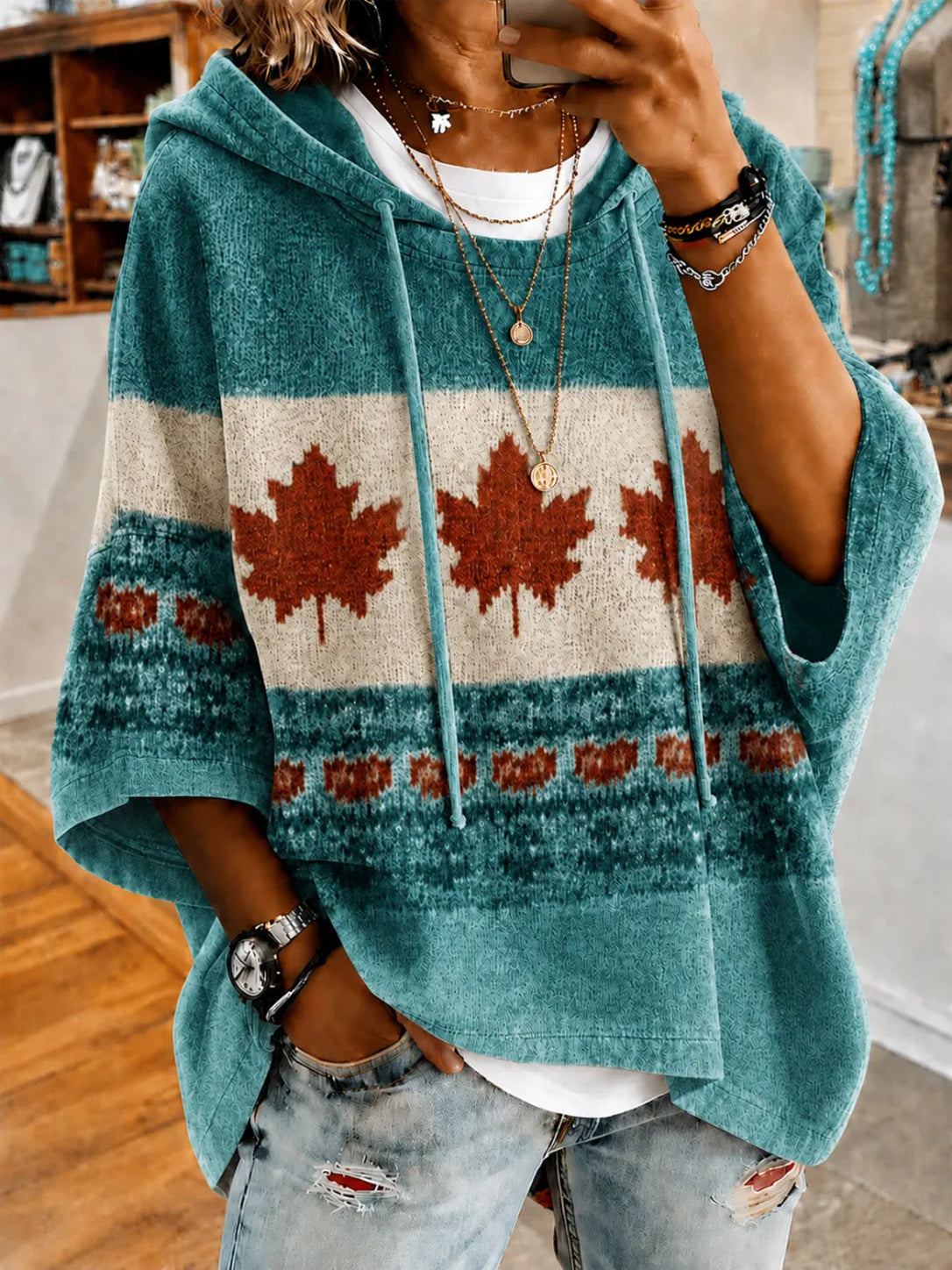Women's Canada Print Casual Hoodie