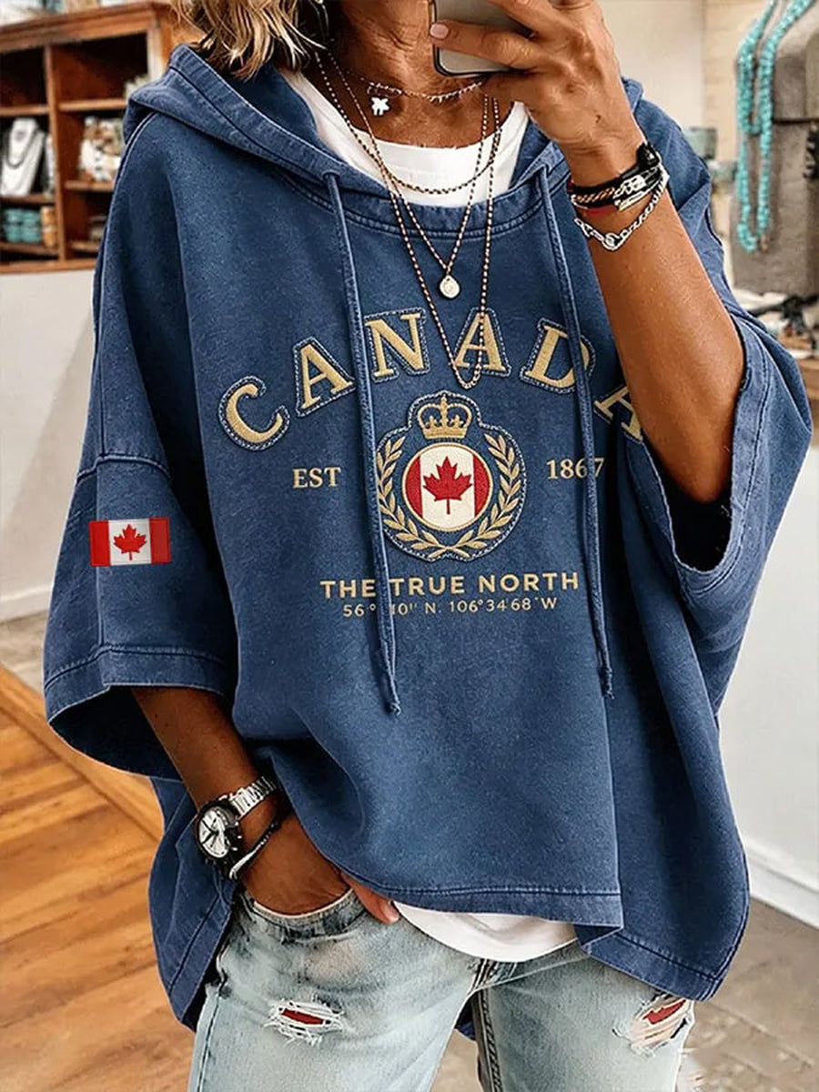 Women's Canada Print Casual Hoodie