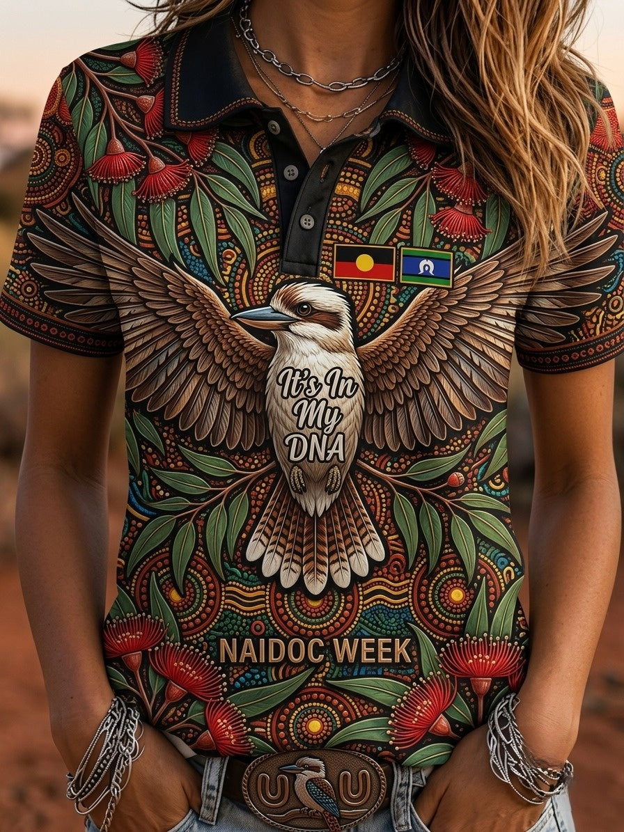 Women's AU Aboriginal Culture IT'S IN MY DNA  Short-Sleeve Polo Shirt