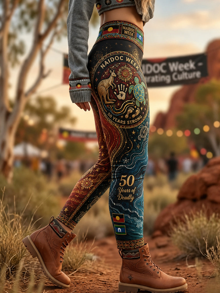 Women's Australia Naidoc Week High-Waisted Slim Fit Casual Leggings