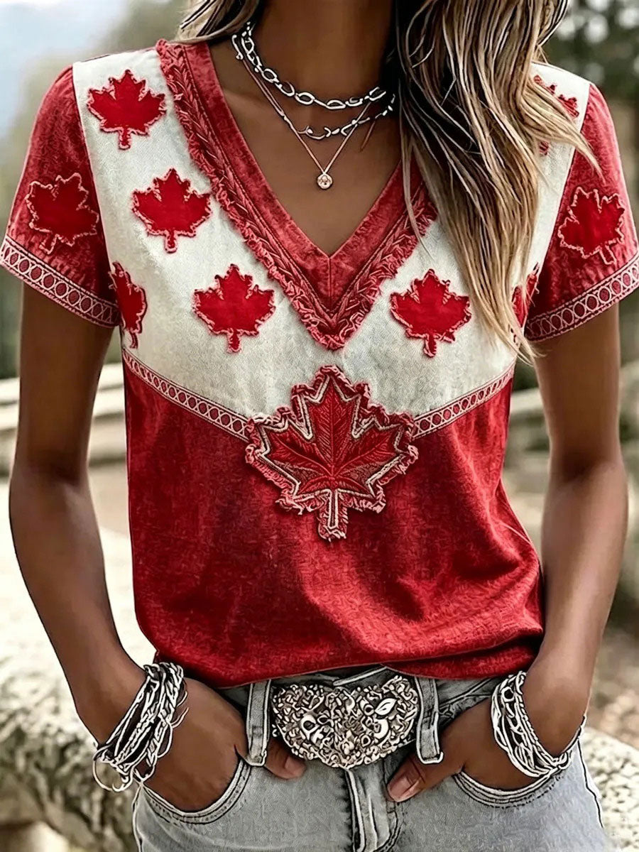Women's Canada Print Casual T-shirt