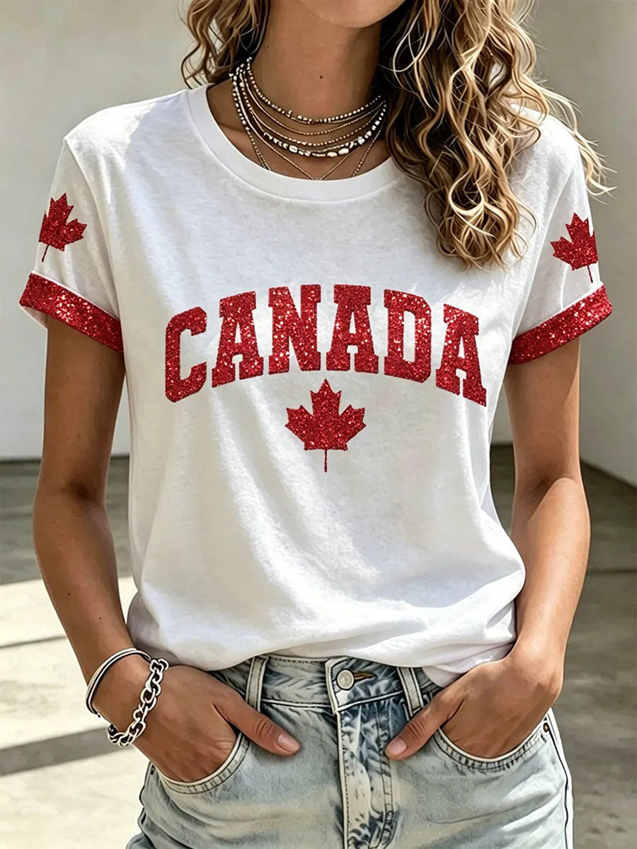 Women's Canada Print Casual T-shirt