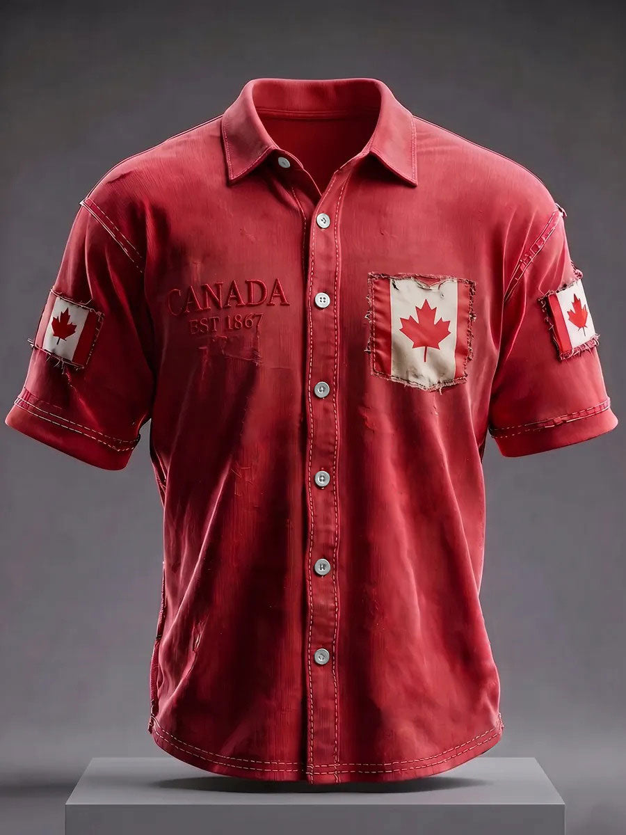 Men's Canada Print Casual Shirt