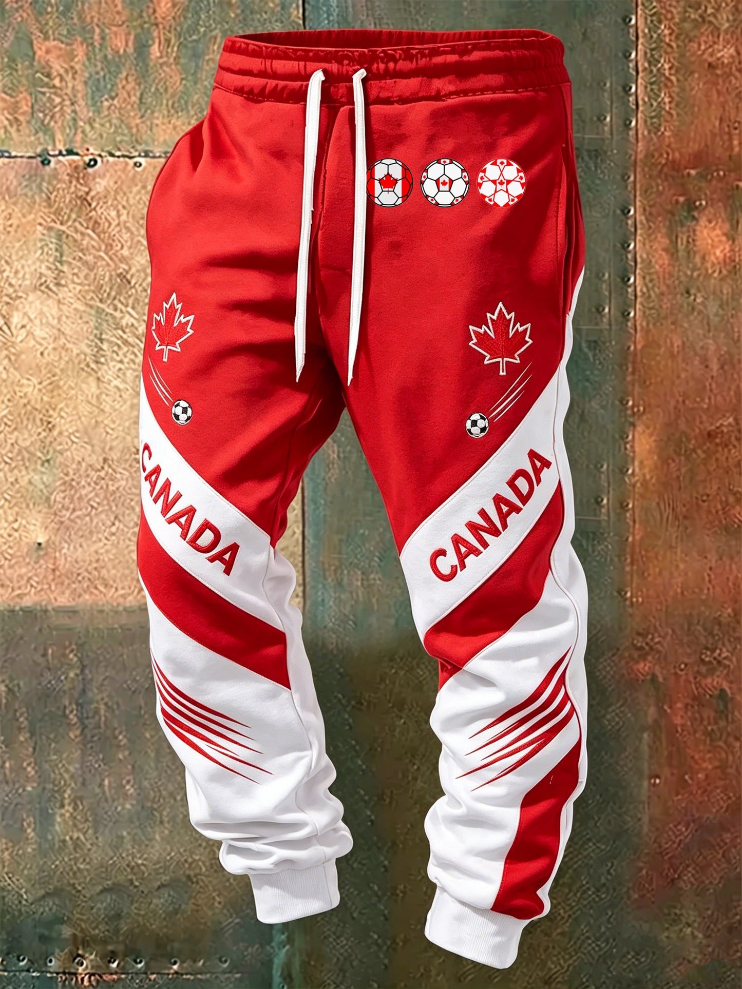 Men's Canada Football Printed Drawstring Sports Pants