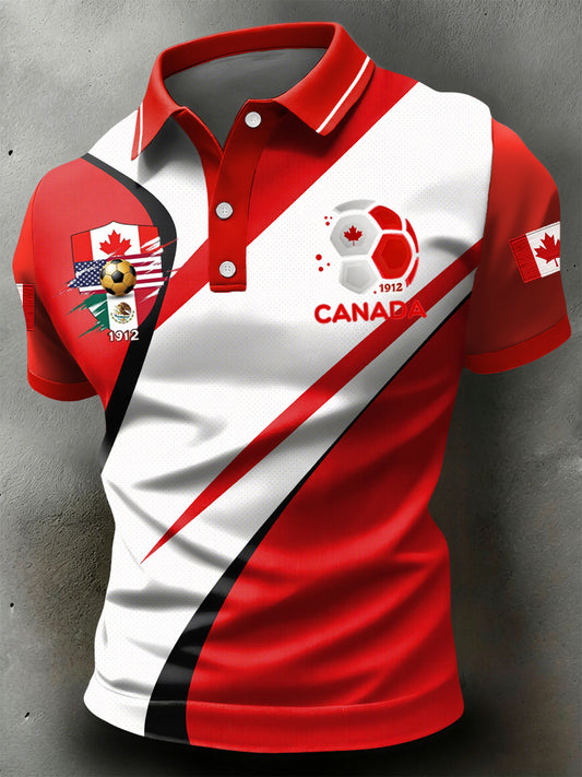 Retro Soccer Art Casual Polo Shirt
