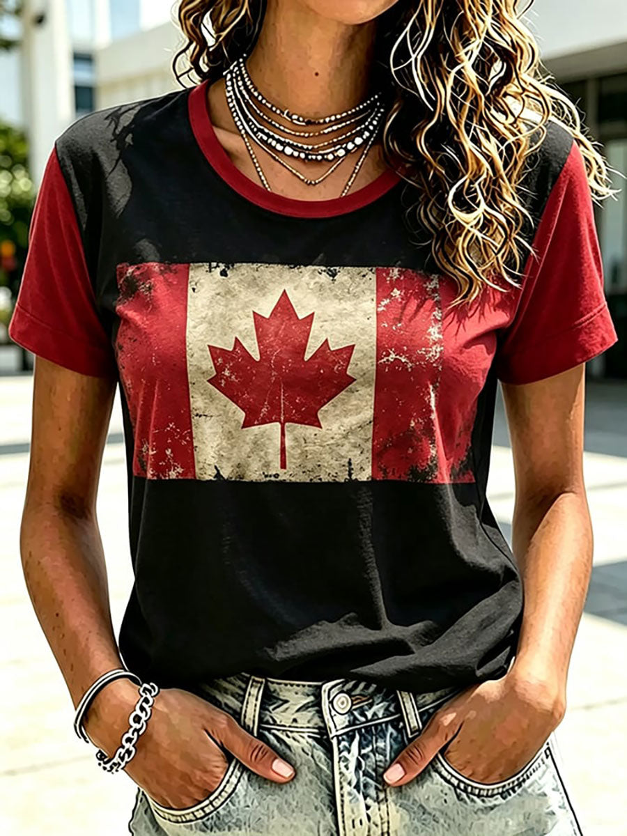 Women's Canada Print Casual T-shirt