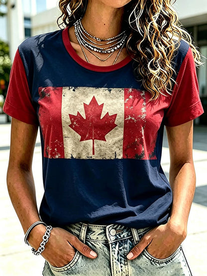 Women's Canada Print Casual T-shirt