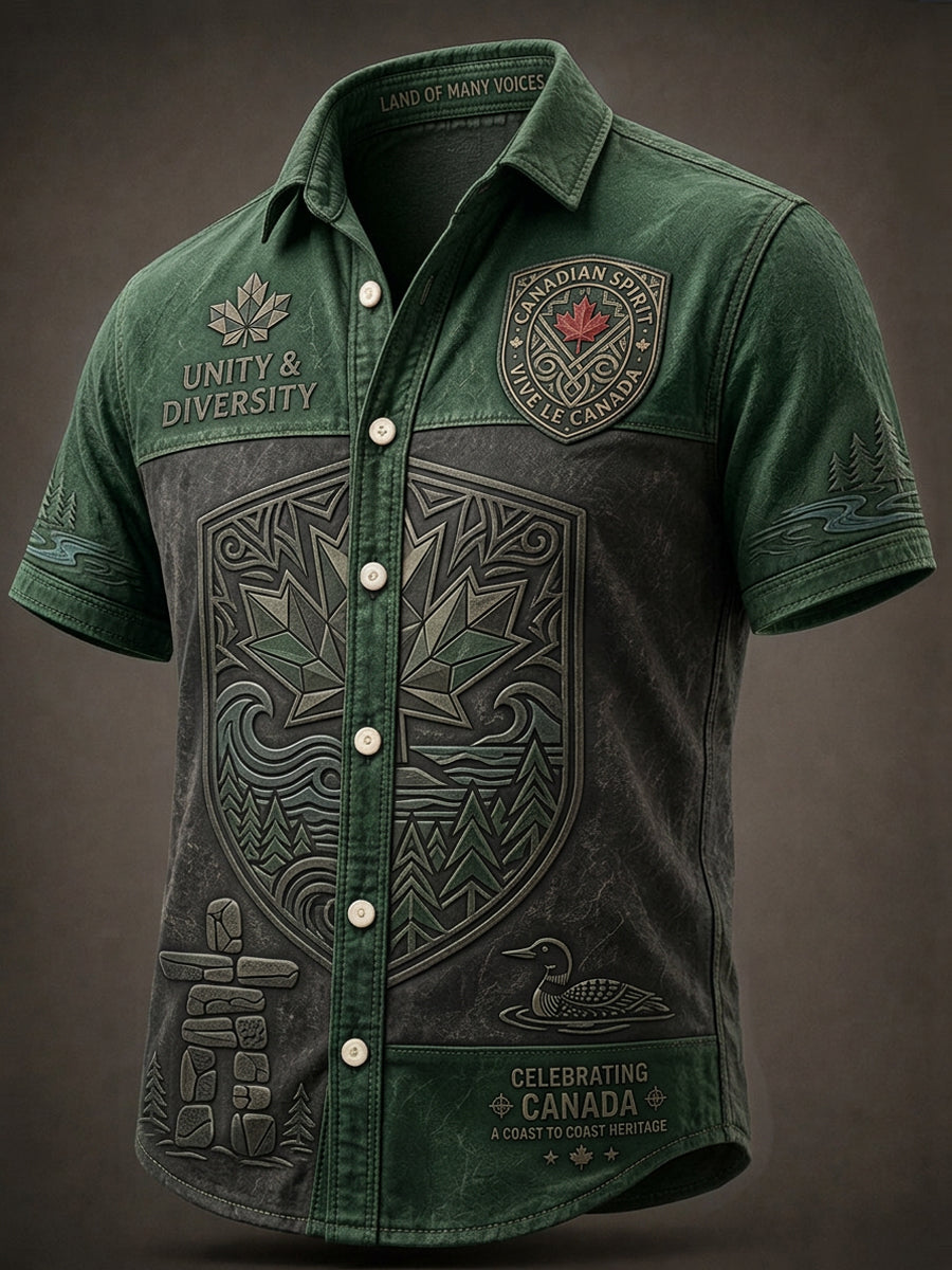 Men's Canadian Day Casual Printed Shirt