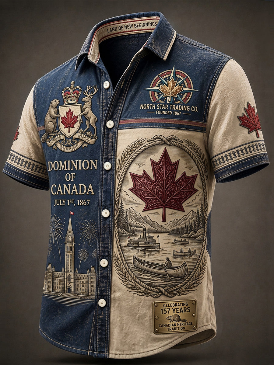 Men's Canadian Day Casual Printed Shirt