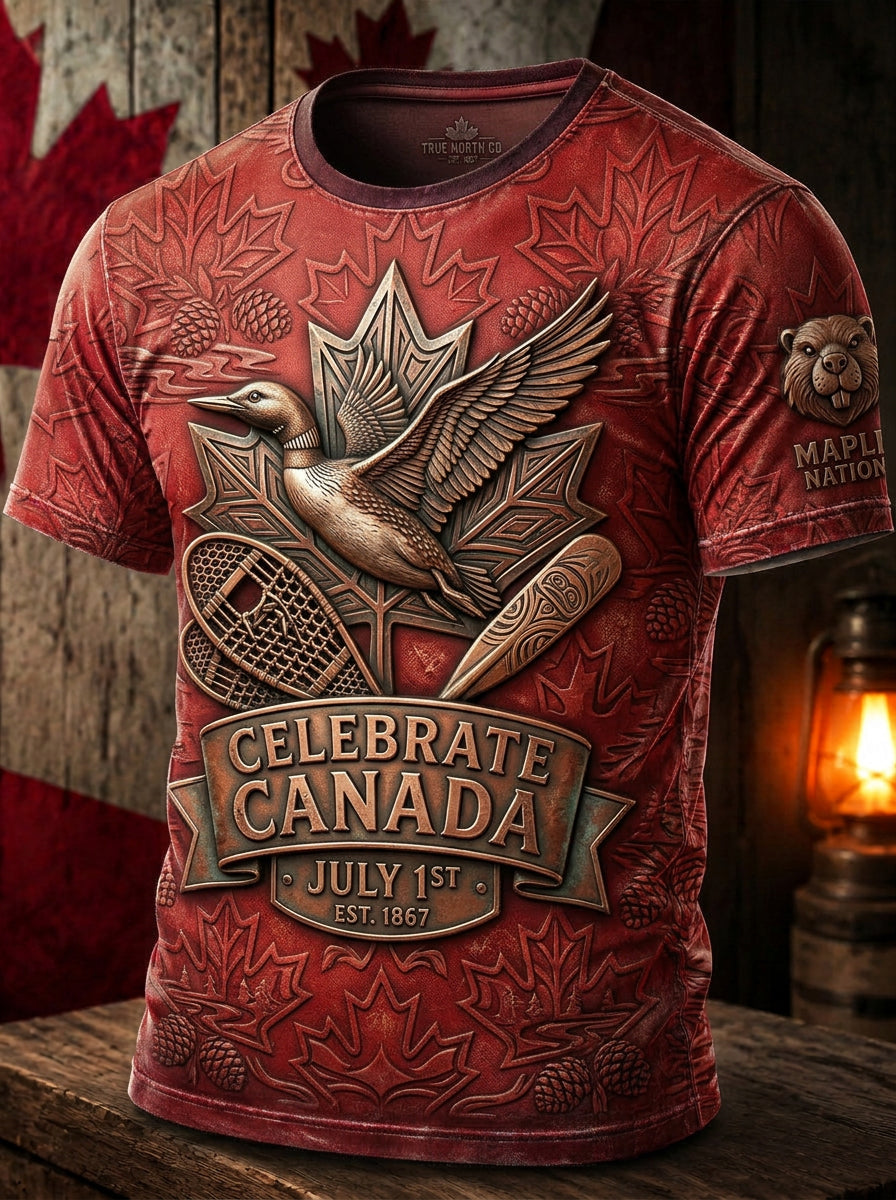 Men's Canada Day Casual Printed T-shirt