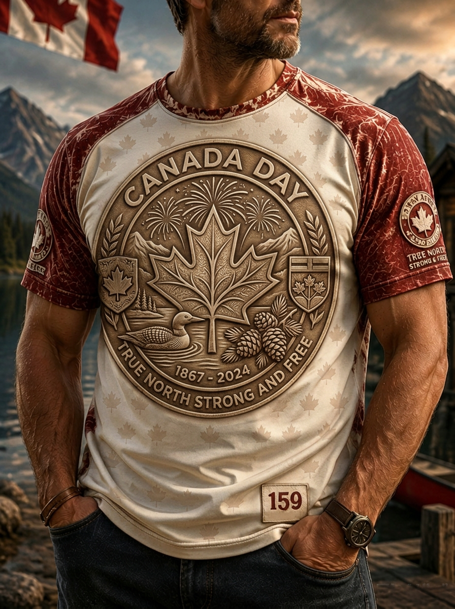 Men's Canada Day Casual Printed T-shirt