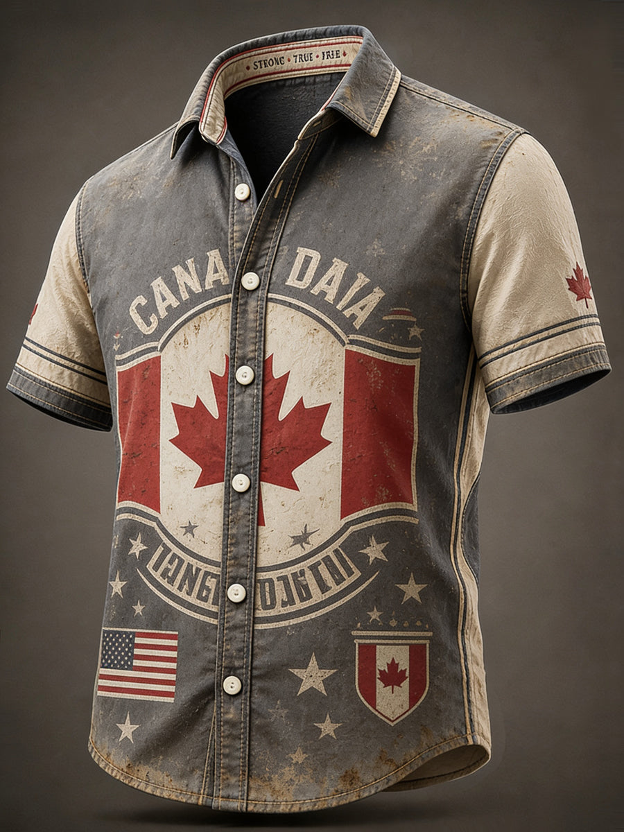 Men's Canadian Day Casual Printed Shirt