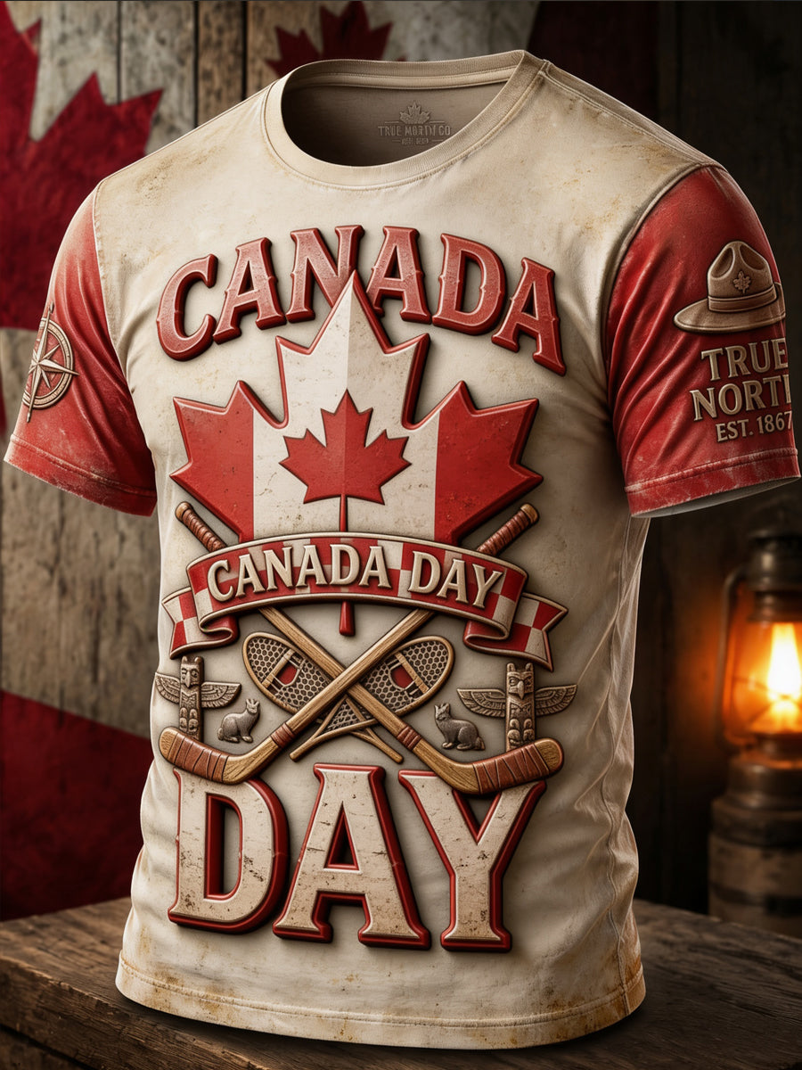 Men's Canada Day Casual Printed T-shirt