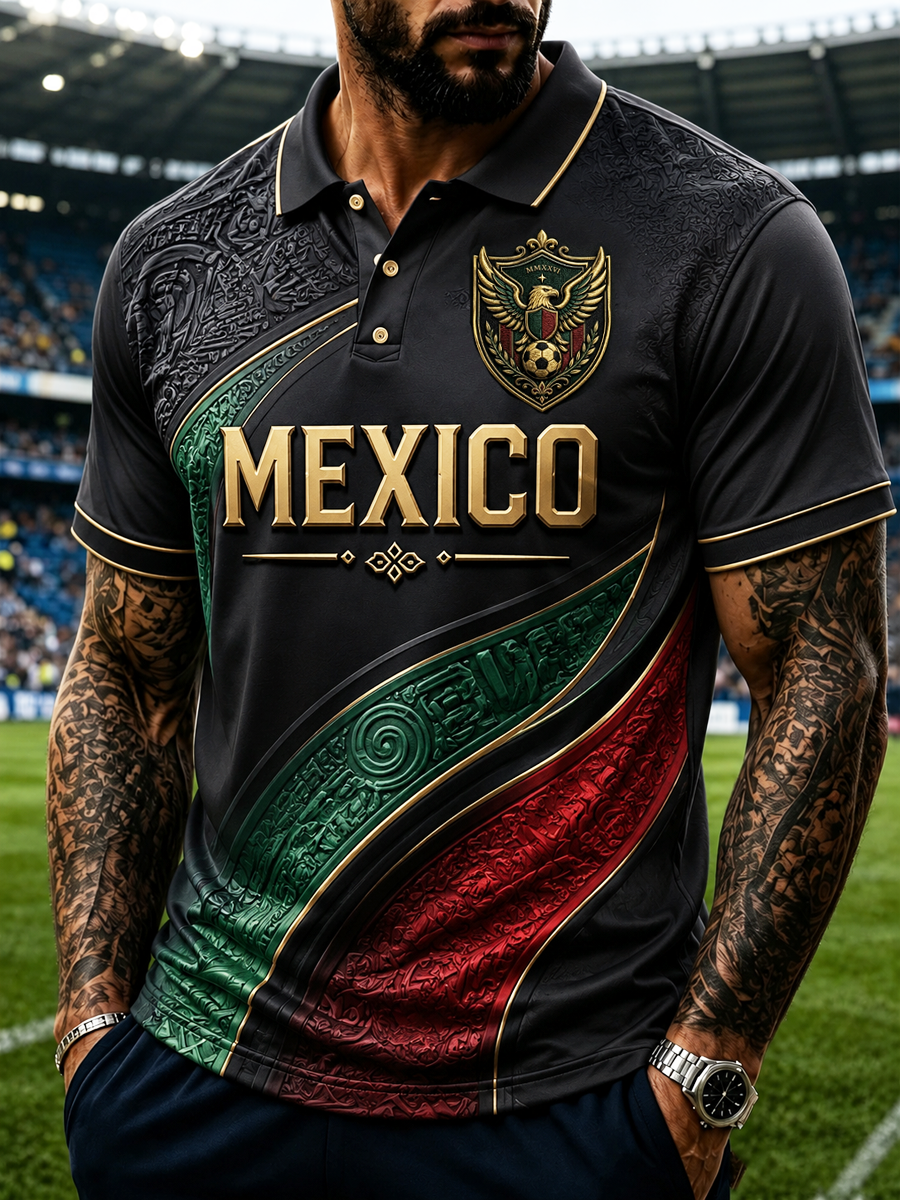 Men's Mexico Football Printed polo shirt