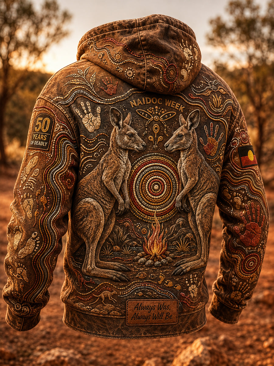 Men's Australia Naidoc Week Oversized Drop-Shoulder Hoodie With Pockets