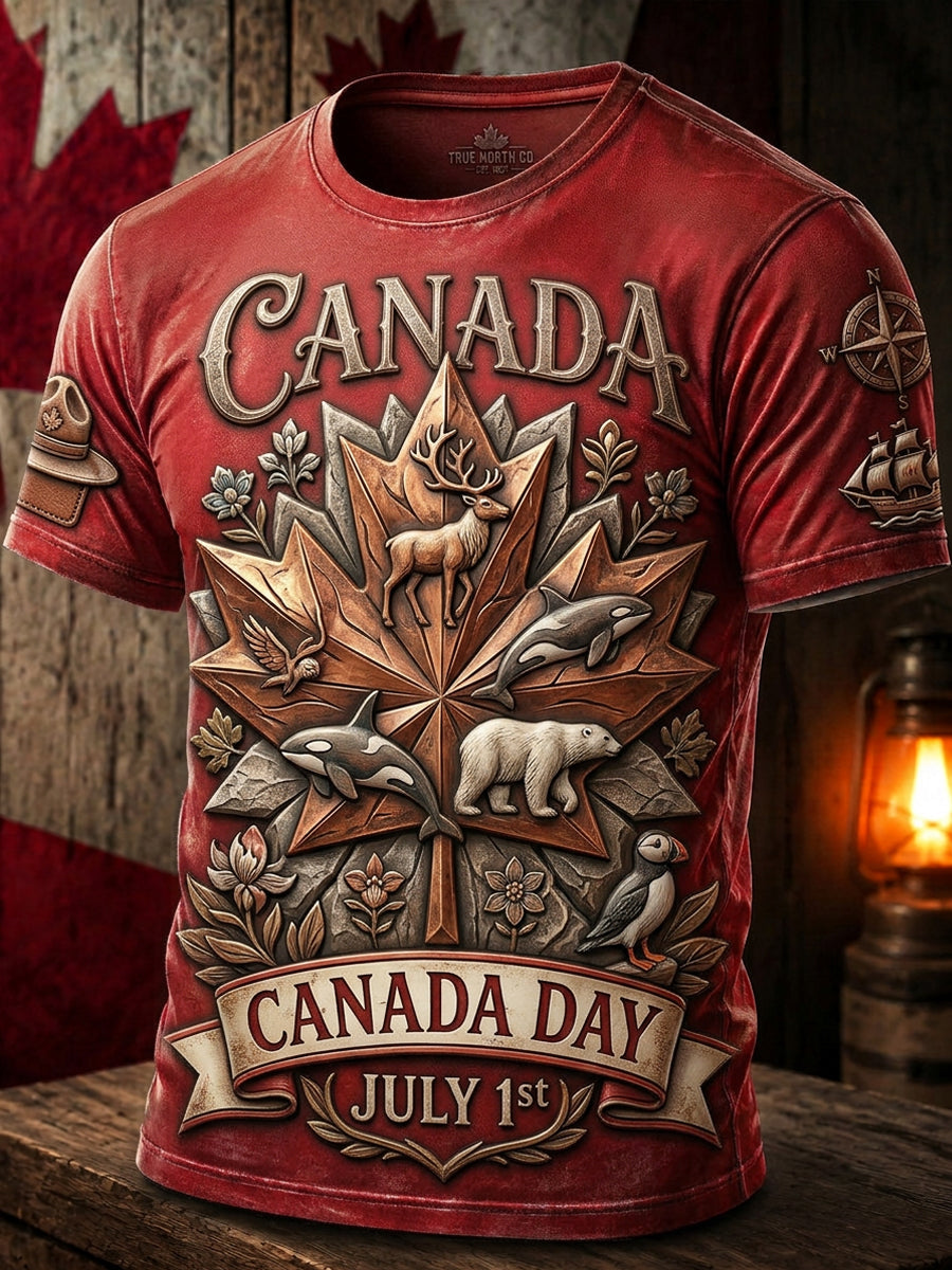Men's Canada Day Casual Printed T-shirt
