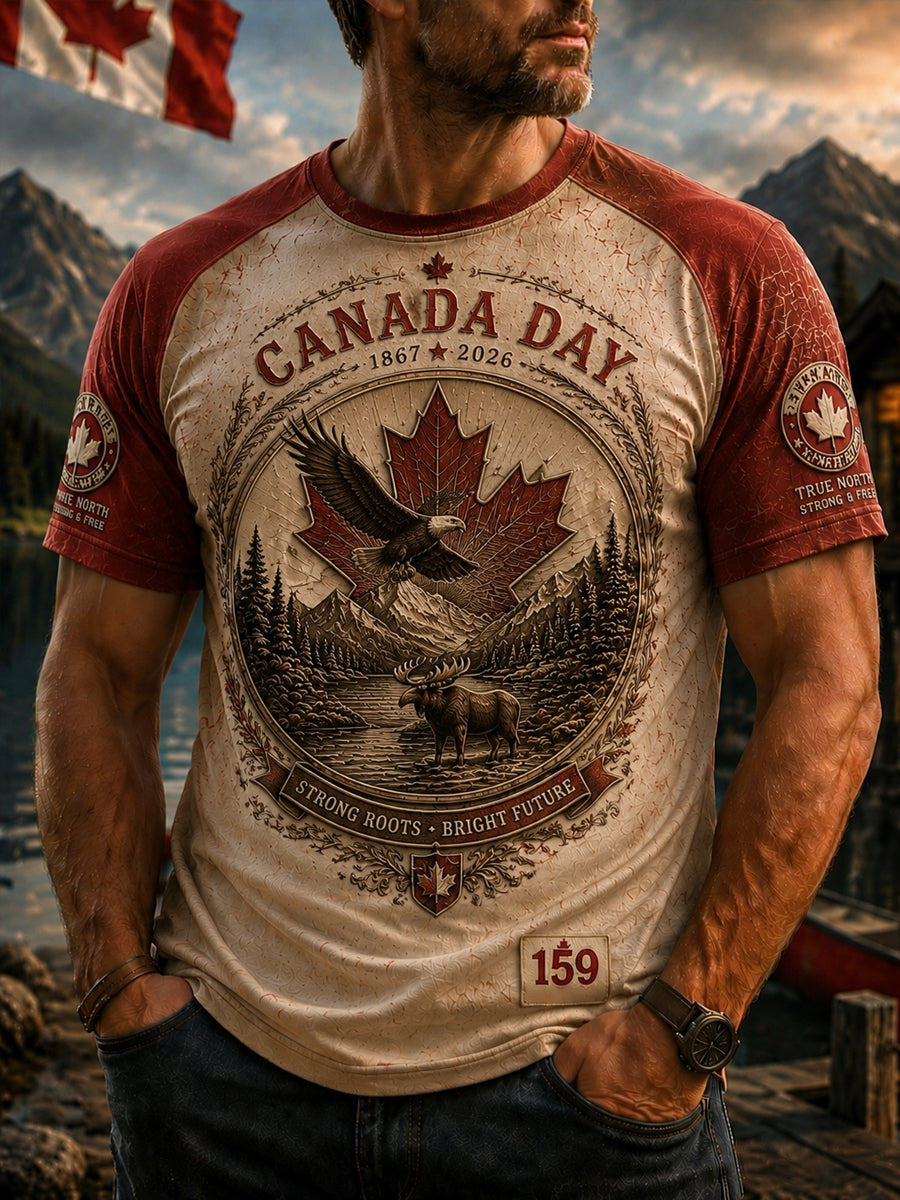 Men's Canada Day Casual Printed T-shirt