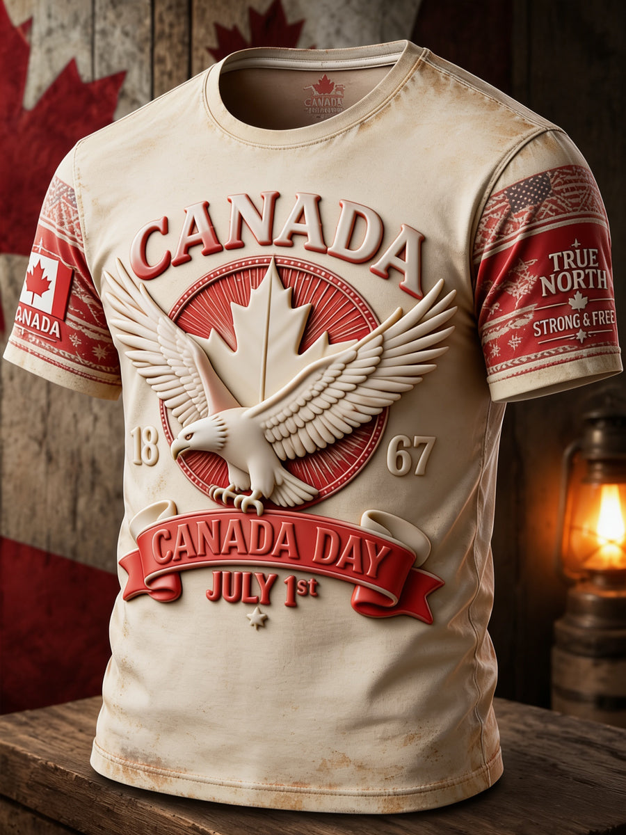 Men's Canada Day Casual Printed T-shirt