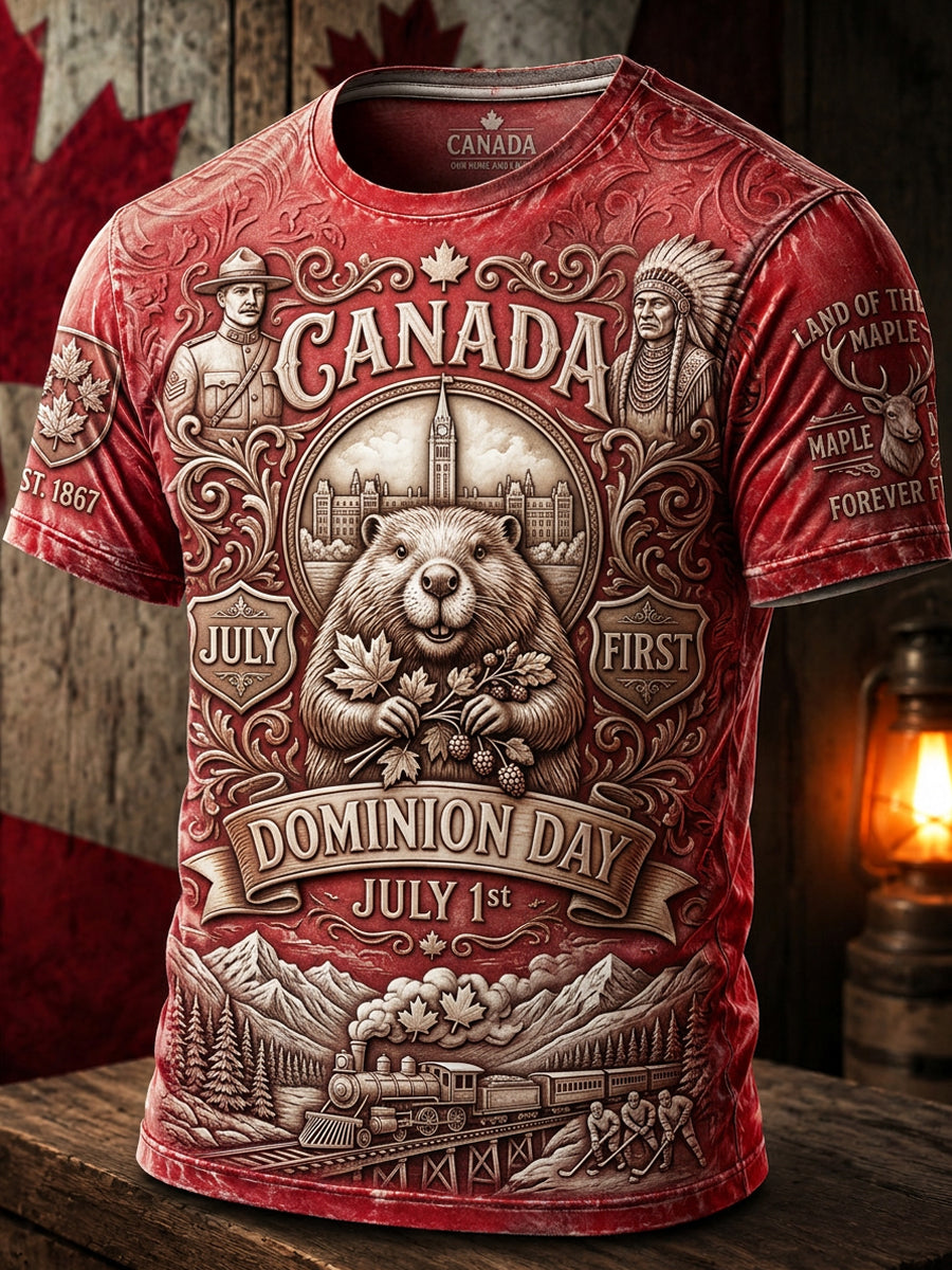 Men's Canada Day Casual Printed T-shirt