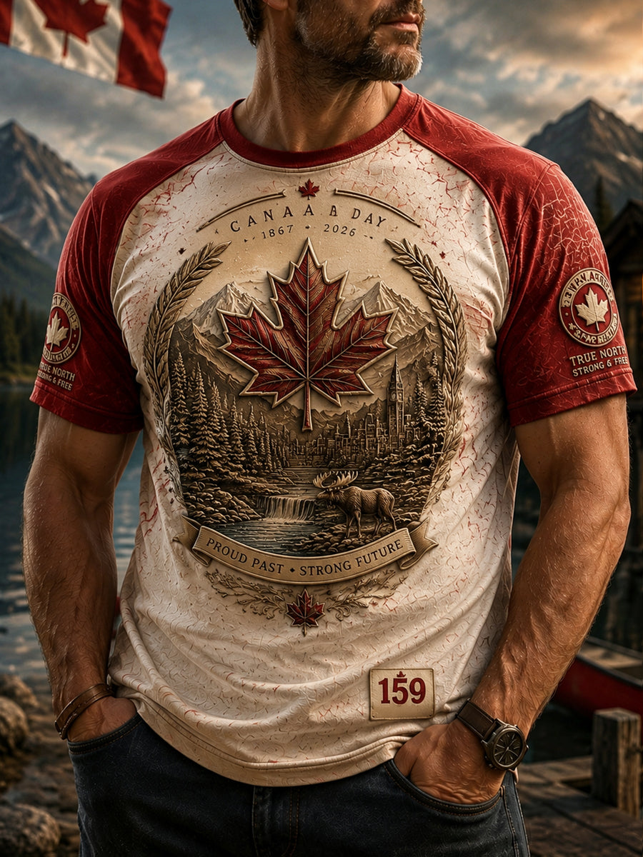Men's Canada Day Casual Printed T-shirt