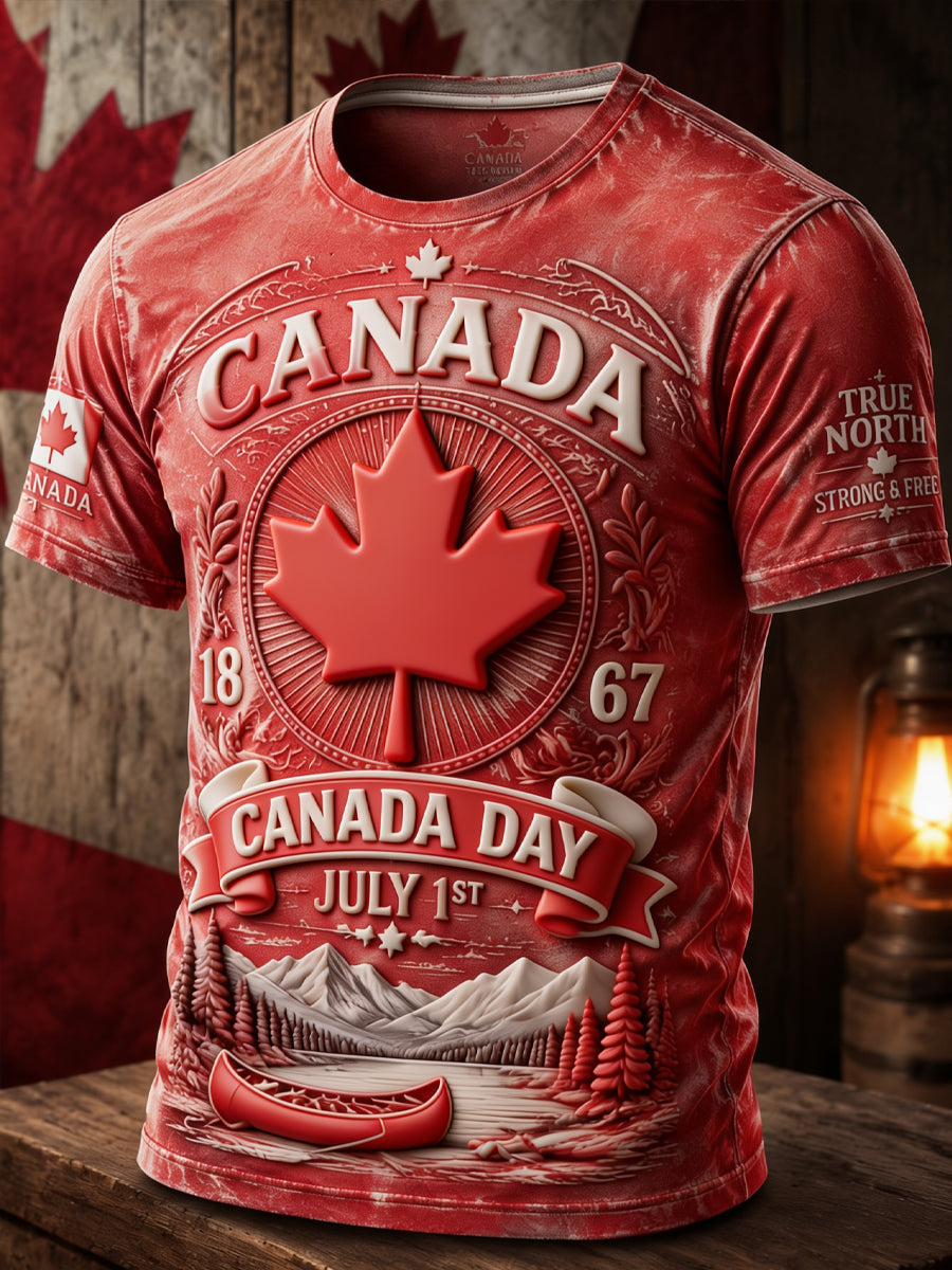 Men's Canada Day Casual Printed T-shirt