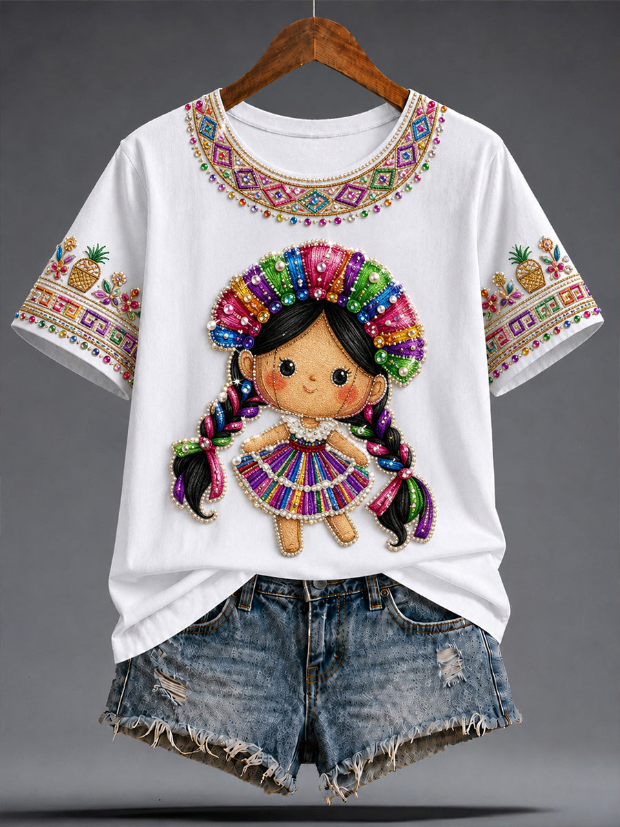 Women's Guelaguetza Mexico Art Printed T-shirt