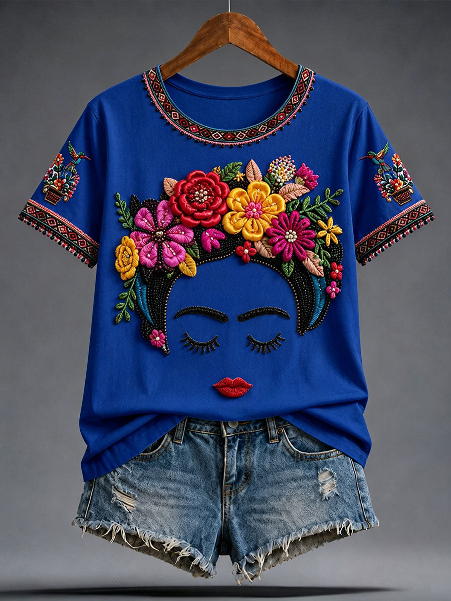 Women's Guelaguetza Mexico Lele Doll Art Printed T-shirt