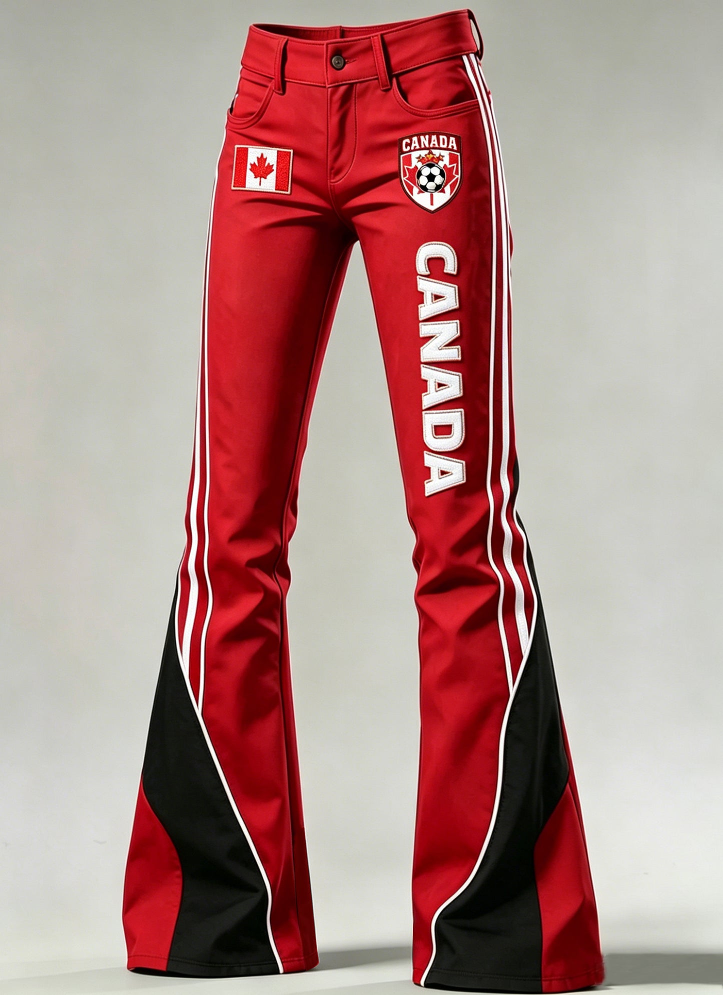 Women's Art Canada Soccer Print Flared Trousers