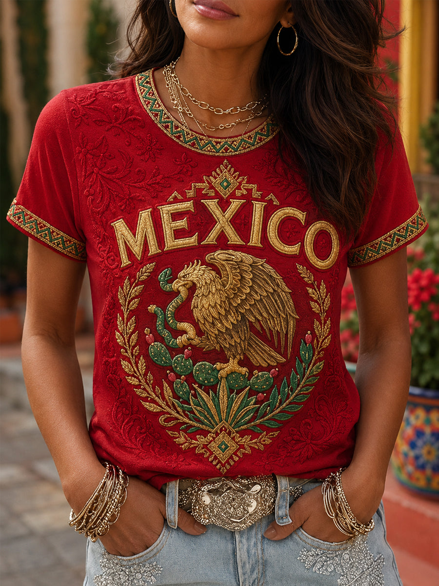Women's Mexican Pride Printed Casual Tee