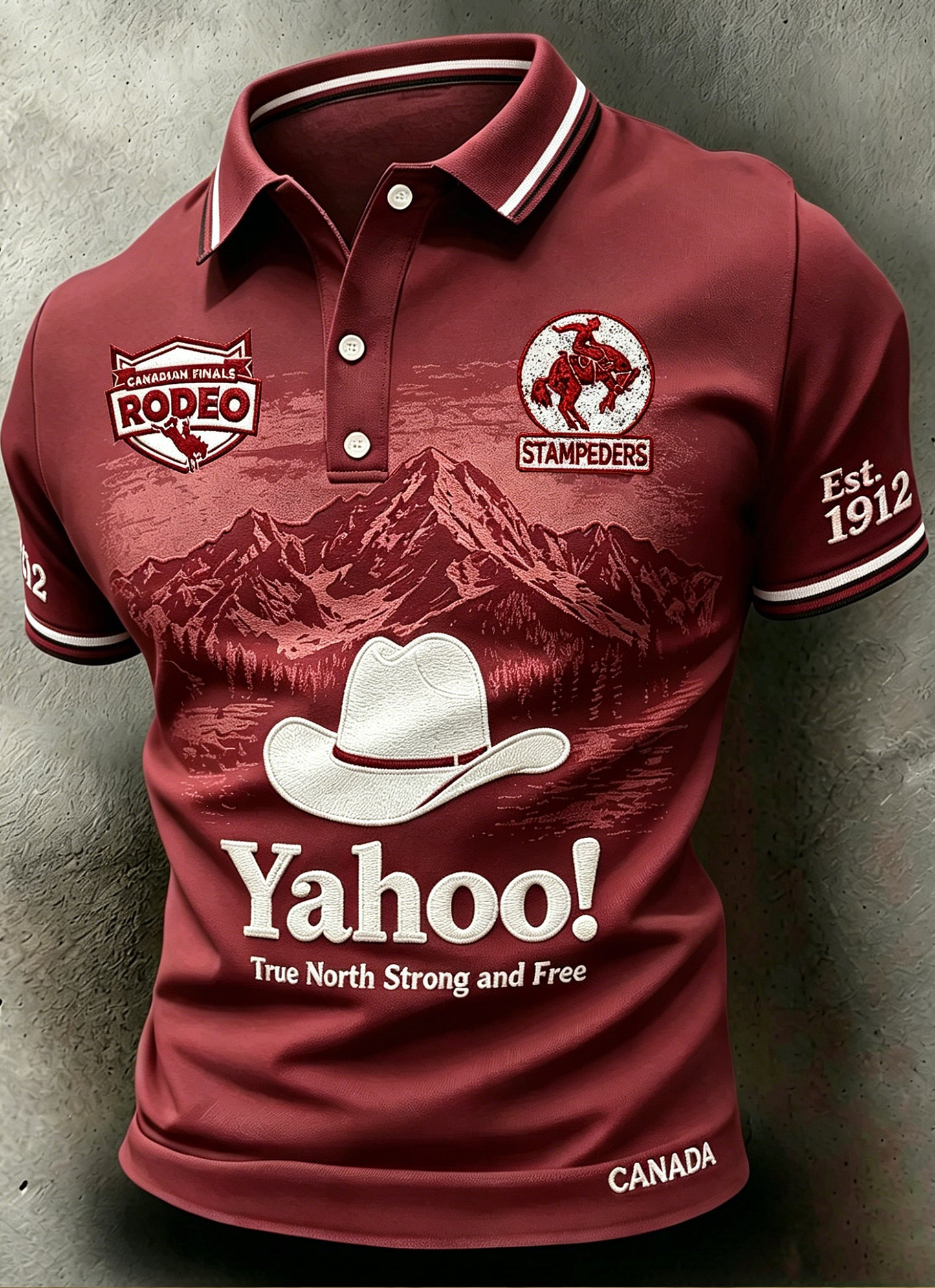 Men's Canada Calgary Stampede Polo Neck Short Sleeve T-Shirt