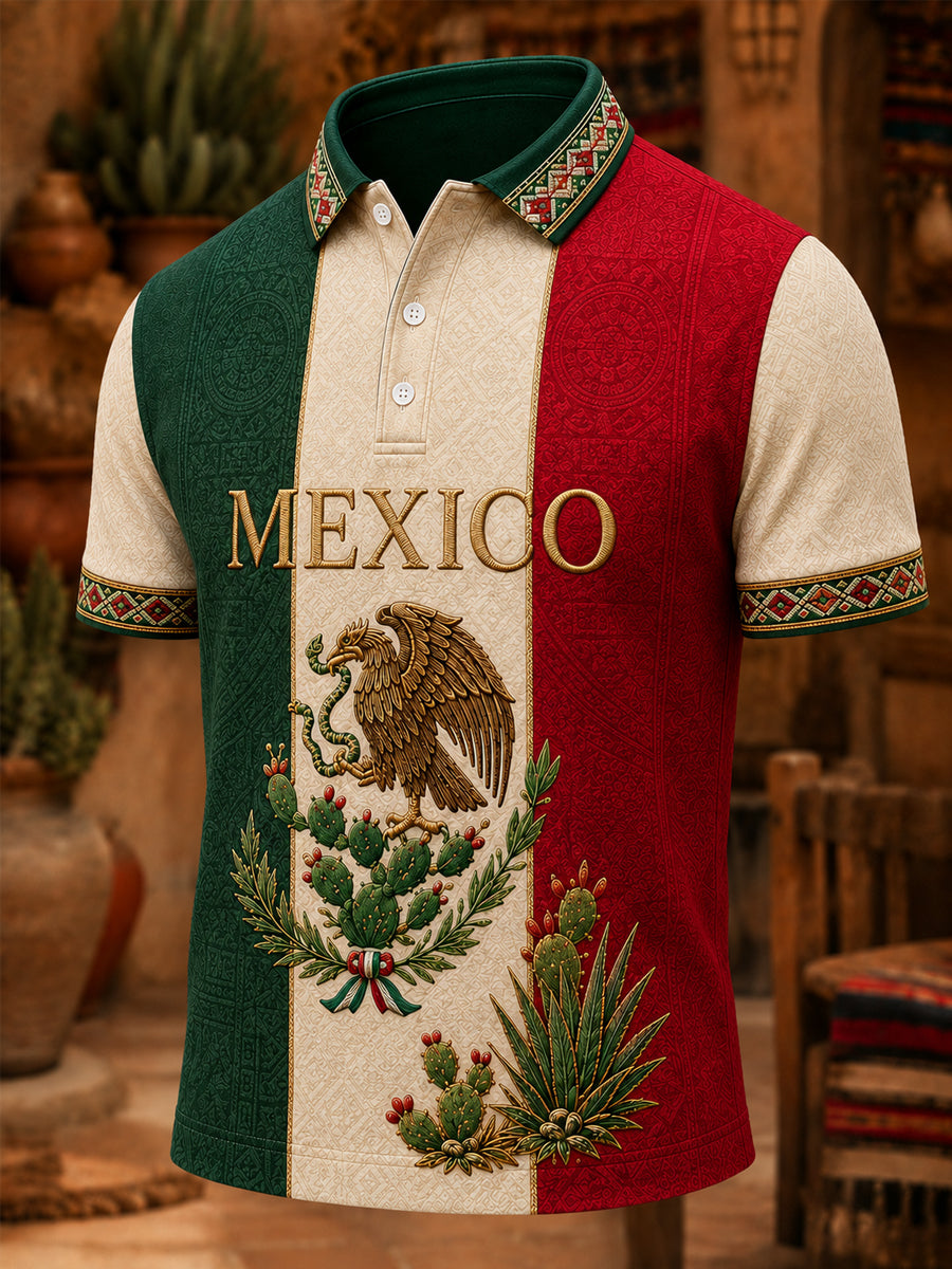 Men's Mexican Pride Printed Casual Polo