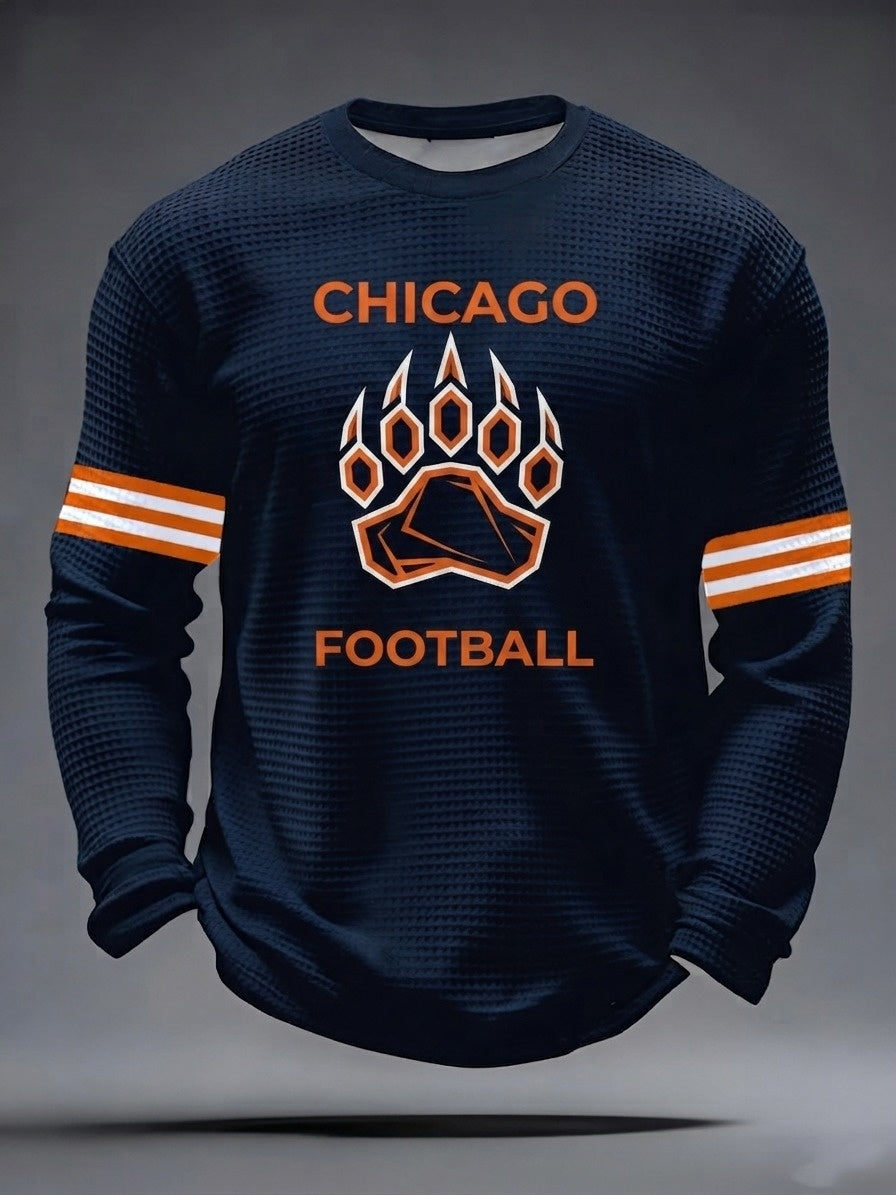 Men's Rugby Chicago Bears Printed Waffle Long T-shirt